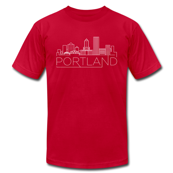 Portland, Oregon T-Shirt - Skyline Unisex Portland T Shirt - red