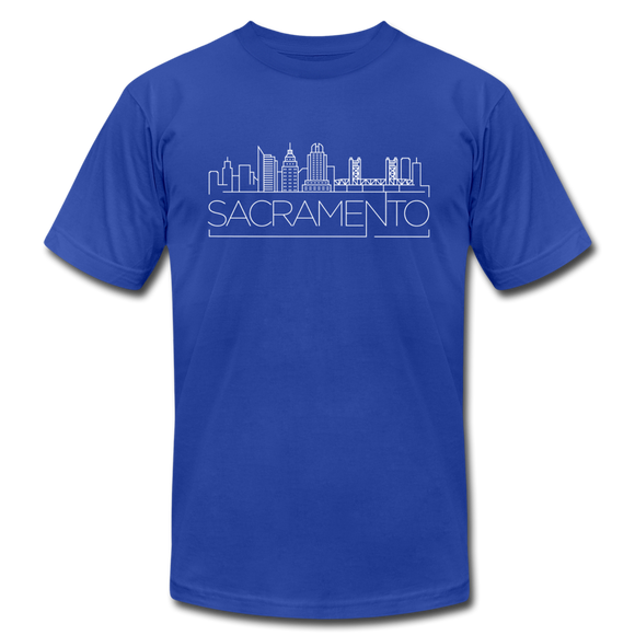 Sacramento, California T-Shirt - Skyline Unisex Sacramento T Shirt - royal blue