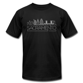 Sacramento, California T-Shirt - Skyline Unisex Sacramento T Shirt - black