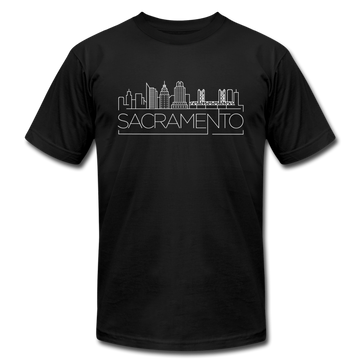 Sacramento, California T-Shirt - Skyline Unisex Sacramento T Shirt - black