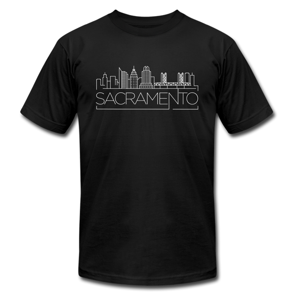 Sacramento, California T-Shirt - Skyline Unisex Sacramento T Shirt - black
