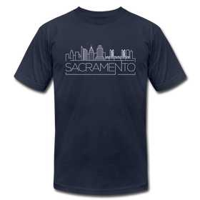 Sacramento, California T-Shirt - Skyline Unisex Sacramento T Shirt - navy
