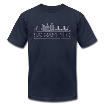 Sacramento, California T-Shirt - Skyline Unisex Sacramento T Shirt - navy