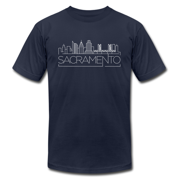Sacramento, California T-Shirt - Skyline Unisex Sacramento T Shirt - navy