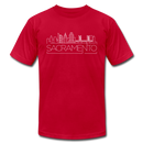 Sacramento, California T-Shirt - Skyline Unisex Sacramento T Shirt - red