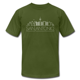 San Antonio, Texas T-Shirt - Skyline Unisex San Antonio T Shirt - olive