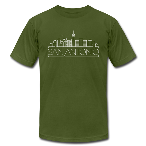 San Antonio, Texas T-Shirt - Skyline Unisex San Antonio T Shirt - olive