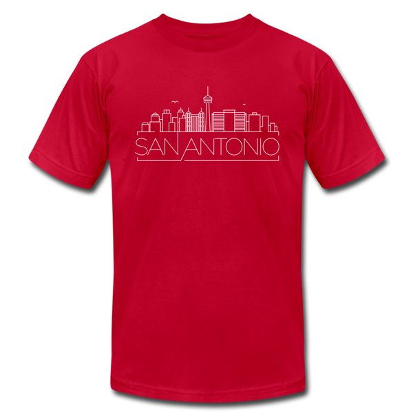San Antonio, Texas T-Shirt - Skyline Unisex San Antonio T Shirt - red