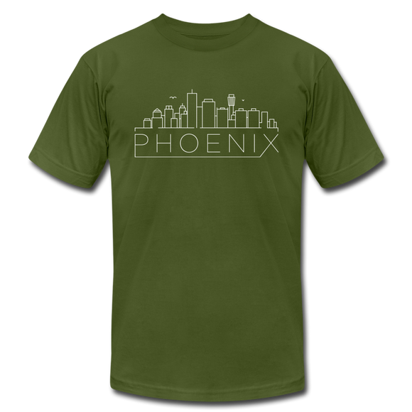Phoenix, Arizona T-Shirt - Skyline Unisex Phoenix T Shirt - olive