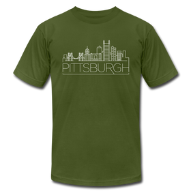 Pittsburgh, Pennsylvania T-Shirt - Skyline Unisex Pittsburgh T Shirt - olive
