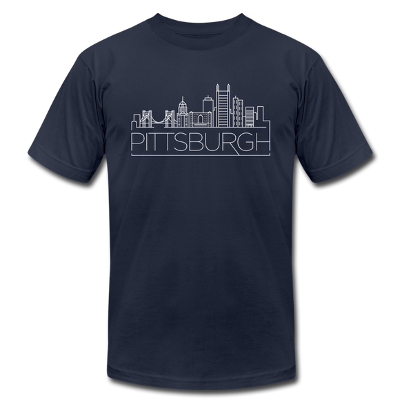 Pittsburgh, Pennsylvania T-Shirt - Skyline Unisex Pittsburgh T Shirt - navy