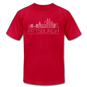 Pittsburgh, Pennsylvania T-Shirt - Skyline Unisex Pittsburgh T Shirt - red