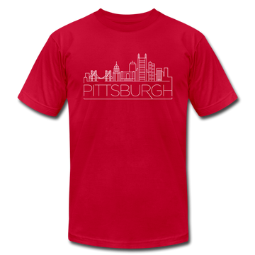 Pittsburgh, Pennsylvania T-Shirt - Skyline Unisex Pittsburgh T Shirt - red