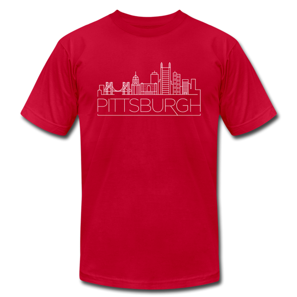 Pittsburgh, Pennsylvania T-Shirt - Skyline Unisex Pittsburgh T Shirt - red