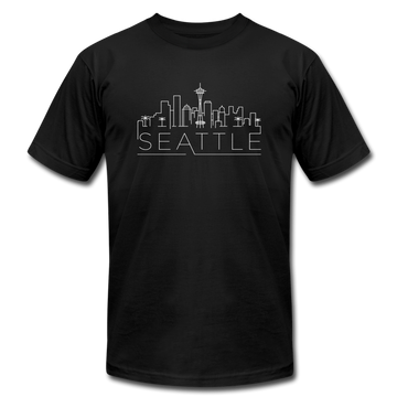 Seattle, Washington T-Shirt - Skyline Unisex Seattle T Shirt - black