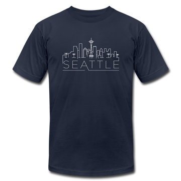 Seattle, Washington T-Shirt - Skyline Unisex Seattle T Shirt - navy