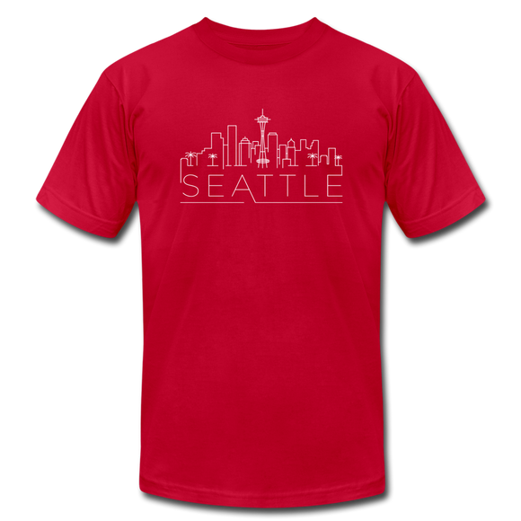 Seattle, Washington T-Shirt - Skyline Unisex Seattle T Shirt - red