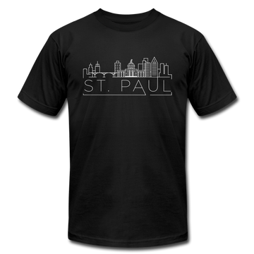 Saint Paul, Minnesota T-Shirt - Skyline Unisex Saint Paul T Shirt - black