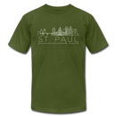 Saint Paul, Minnesota T-Shirt - Skyline Unisex Saint Paul T Shirt - olive