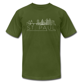 Saint Paul, Minnesota T-Shirt - Skyline Unisex Saint Paul T Shirt - olive