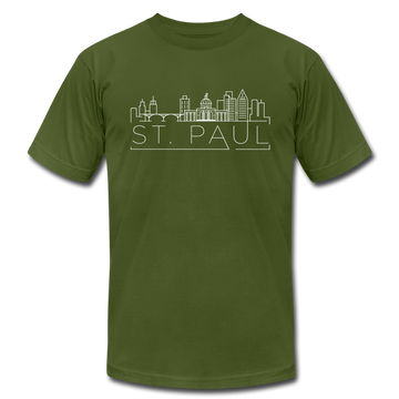 Saint Paul, Minnesota T-Shirt - Skyline Unisex Saint Paul T Shirt - olive
