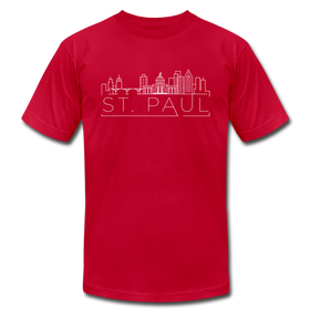 Saint Paul, Minnesota T-Shirt - Skyline Unisex Saint Paul T Shirt - red