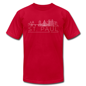 Saint Paul, Minnesota T-Shirt - Skyline Unisex Saint Paul T Shirt - red