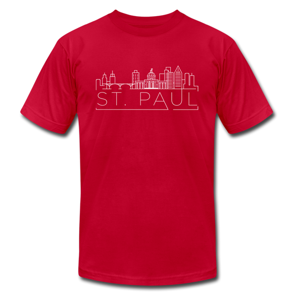 Saint Paul, Minnesota T-Shirt - Skyline Unisex Saint Paul T Shirt - red