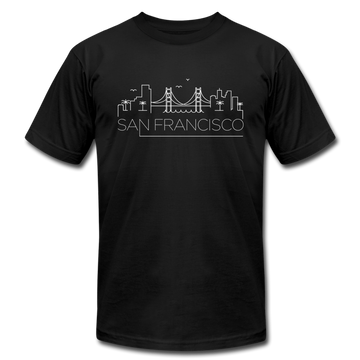 San Francisco, California T-Shirt - Skyline Unisex San Francisco T Shirt - black