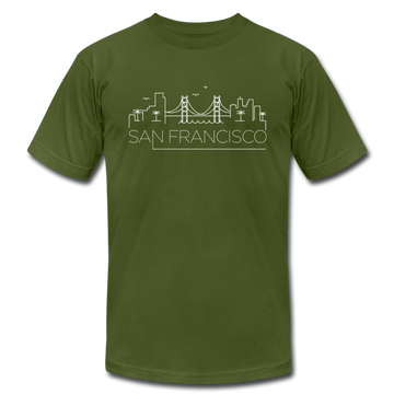 San Francisco, California T-Shirt - Skyline Unisex San Francisco T Shirt - olive