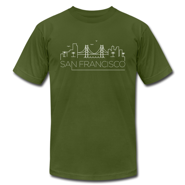 San Francisco, California T-Shirt - Skyline Unisex San Francisco T Shirt - olive