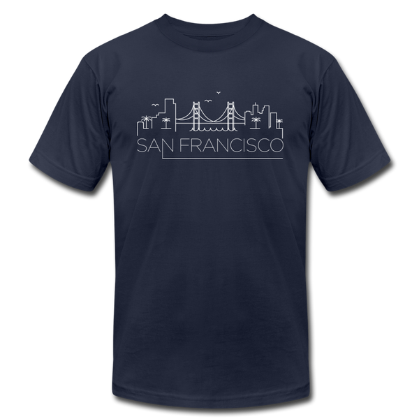 San Francisco, California T-Shirt - Skyline Unisex San Francisco T Shirt - navy