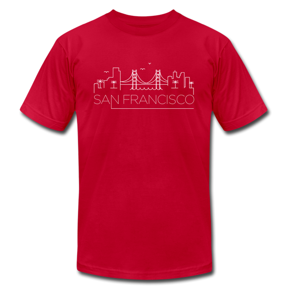 San Francisco, California T-Shirt - Skyline Unisex San Francisco T Shirt - red