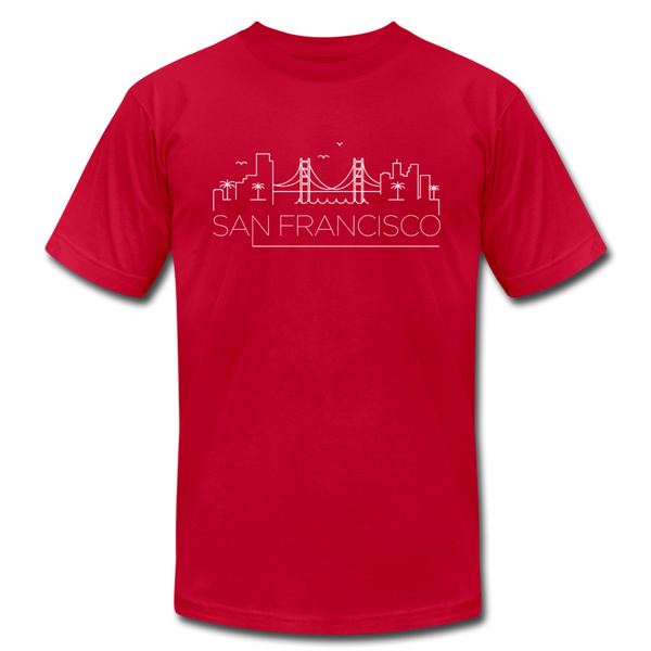 San Francisco, California T-Shirt - Skyline Unisex San Francisco T Shirt - red