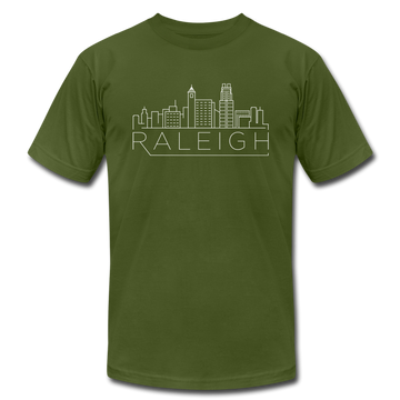 Raleigh, North Carolina T-Shirt - Skyline Unisex Raleigh T Shirt - olive