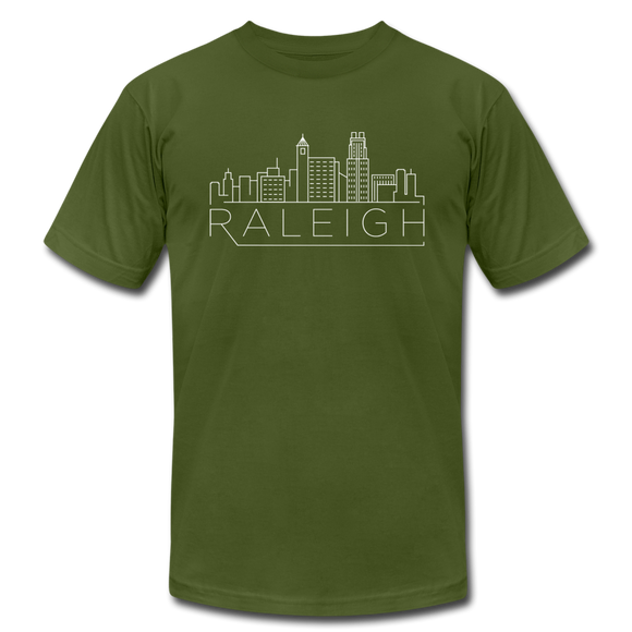 Raleigh, North Carolina T-Shirt - Skyline Unisex Raleigh T Shirt - olive
