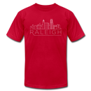 Raleigh, North Carolina T-Shirt - Skyline Unisex Raleigh T Shirt - red