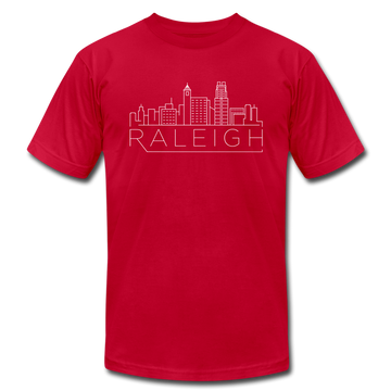 Raleigh, North Carolina T-Shirt - Skyline Unisex Raleigh T Shirt - red