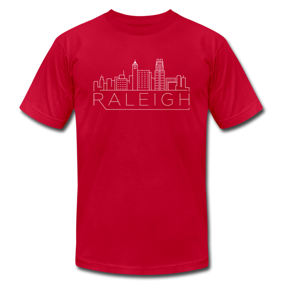 Raleigh, North Carolina T-Shirt - Skyline Unisex Raleigh T Shirt - red