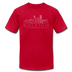 Raleigh, North Carolina T-Shirt - Skyline Unisex Raleigh T Shirt - red