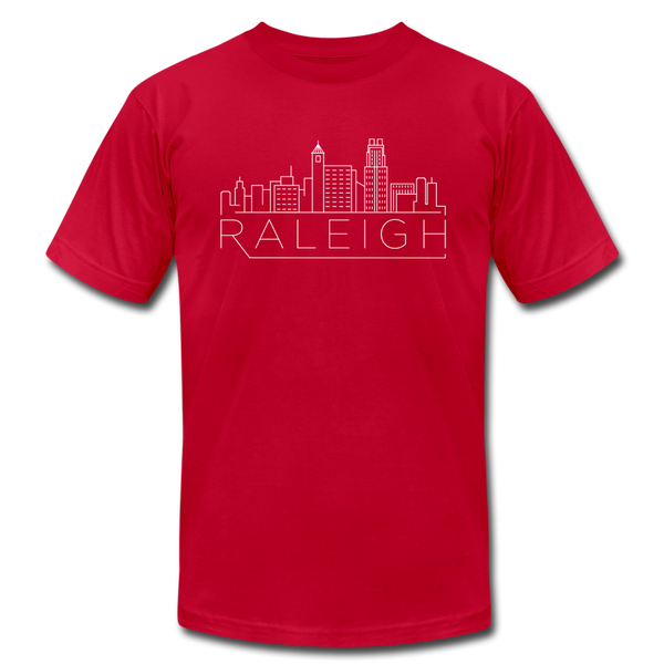 Raleigh, North Carolina T-Shirt - Skyline Unisex Raleigh T Shirt - red