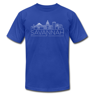Savannah, Georgia T-Shirt - Skyline Unisex Savannah T Shirt - royal blue