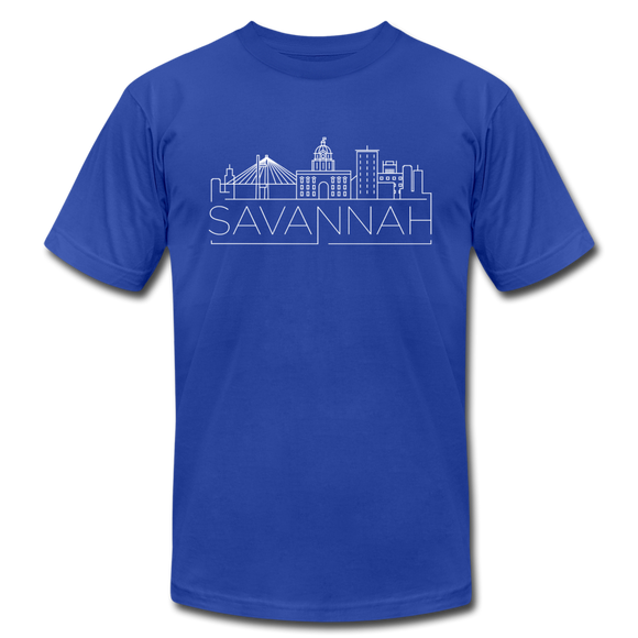 Savannah, Georgia T-Shirt - Skyline Unisex Savannah T Shirt - royal blue