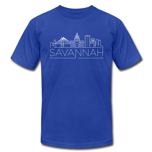 Savannah, Georgia T-Shirt - Skyline Unisex Savannah T Shirt - royal blue