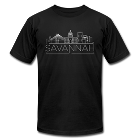 Savannah, Georgia T-Shirt - Skyline Unisex Savannah T Shirt - black