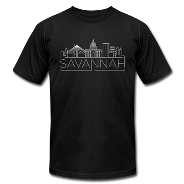 Savannah, Georgia T-Shirt - Skyline Unisex Savannah T Shirt - black