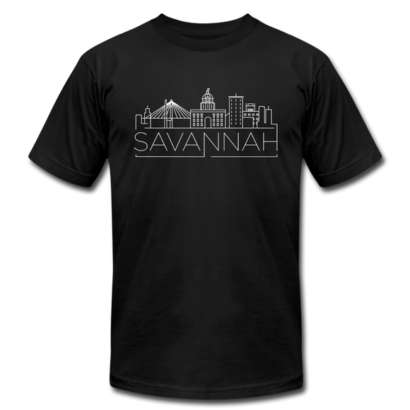 Savannah, Georgia T-Shirt - Skyline Unisex Savannah T Shirt - black