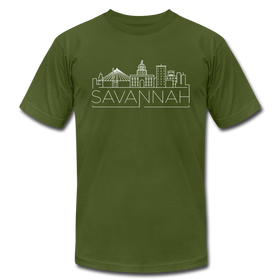 Savannah, Georgia T-Shirt - Skyline Unisex Savannah T Shirt - olive