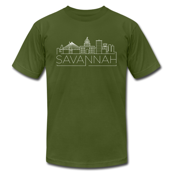 Savannah, Georgia T-Shirt - Skyline Unisex Savannah T Shirt - olive