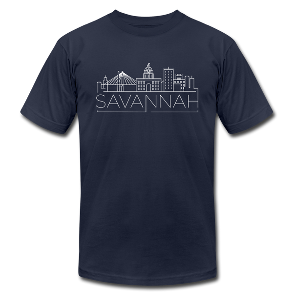 Savannah, Georgia T-Shirt - Skyline Unisex Savannah T Shirt - navy